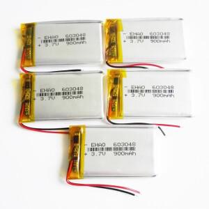 5x개 3.7V 900mAh 폴리머 리튬 Lipo 충전지 603048 MP3 GPS DVD 블루투스 레코더 헤드셋 전자책 카메라용