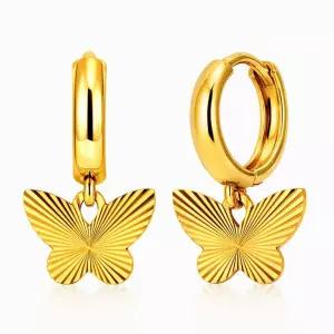 갤러리아 순금 24K 귀걸이 원터치 마벨 컷팅 나비
