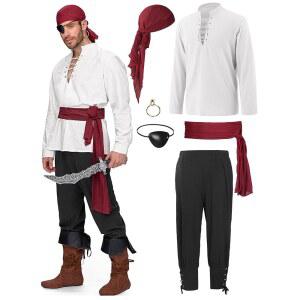 으스스한 창조 남성 해적 의상, 성인 할로윈 의상 르네상스 중세 바이킹 코스프레