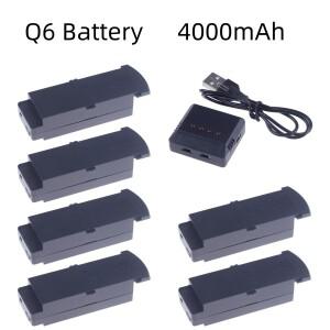 RC 쿼드콥터 예비 부품 G6 프로 충전식 리포 배터리 Q6 S6 T6 K5 3.7V 4000mAh 8K