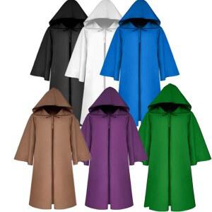 Utaomld 전신 긴 후드 망토, 성인 남성 중세 로브 여성 할로윈 망토 의상 파티