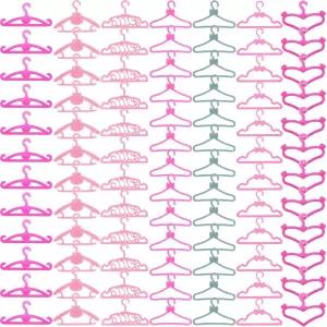 11.5인치 인형 옷 가운 드레스 의상을 위한 BJDBUS 80개 플라스틱 옷걸이 액세서리