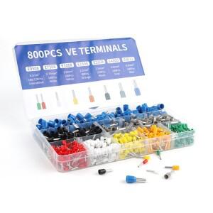 200-1900피스 VE 튜브 터미널 키트 고속 배선 절연 페룰 크림프 박스 세트 와이어 케이블 커넥터 A/B 타입