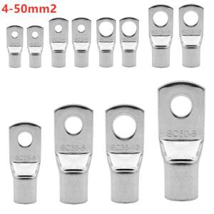 100/50피스 4-50mm 구색 주석 도금 구리매트 카펫 러그 링 압착 단자 배터리 와이어 용접 케이블 커넥터 키