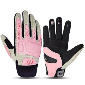 여성용 MJoto 여름 통기성 핑크 오토바이 장갑, 터치스크린 장갑 미끄럼 방지, MX ATV MTB 사이클링, 로드 레이싱 바이커