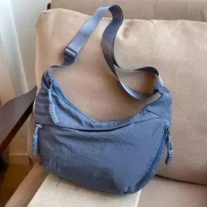 (색상 블루)HL] 크로스백 가방 데일리 블루 여행 캐주얼 크로아상