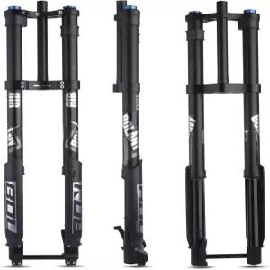 볼라니 다운힐 마운틴 바이크 에어 서스펜션 프론트 포크 더블 숄더 반전 알루미늄 합금 스루 액슬 부스트