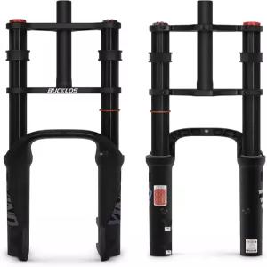 BUCKLOS 20 x 4.0 인치 뚱뚱한 타이어 전기 자전거 에어 서스펜션 포크 여행 180mm QR 9 135mm 스트레이트