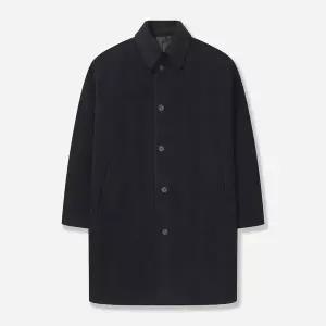 [본](신세계 사우스시티)블랙와치패턴 네이비 발마칸 오버핏 코트