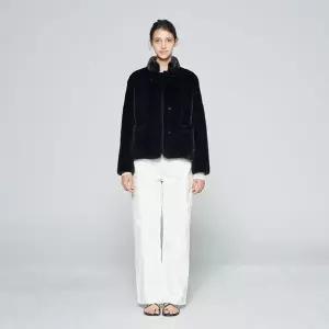 사바티에 브랜드관 슬라이트 쉬어드 밍크 자켓_BK (J12110SS)