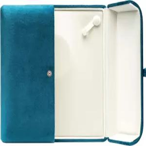 카우펙스 벨벳 빅 청키 진주 목걸이 선물 상자 쇼케이스 보석 보관 케이스(블루)