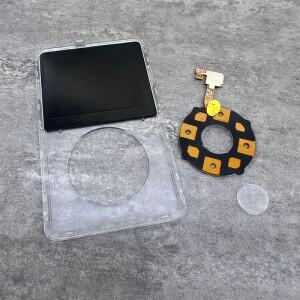 호환 투명 플라스틱 전면 검정색 금속 하우징 케이스 iPod 6세대 클래식 80gb 휠 버튼 클릭
