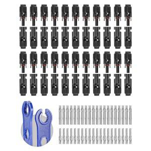 스패너 IP67 방수 태양광 패널 케이블 커넥터가 있는 BougeRV 44PCS 커넥터 남/여 22쌍(10AWG)