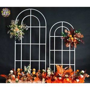 웨딩아치 결혼식 장식 촬영 기둥 꽃문 2x2m 가든 웨딩 도금 18호 게이트 배경 검은색