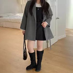 [빅사이즈]이블렛 레튜미 벨트SET 울 카라 코트 제이스타일