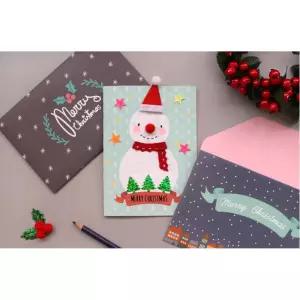 빨간 산타모자 눈사람 카드n봉투 DIY 10set 방과후 학습교구 북아트