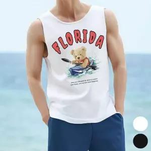 [알티피아]캐릭터 프린트 면 나시 티셔츠 여름용