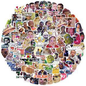 100PCS 재미있는 홀로그램 스티커 팩, 노트북용 방수 비닐 밈 스티커, 물병, 휴대폰, 킨들, 저널, 스크랩북, 범퍼, 스케이트보드, 수하물용