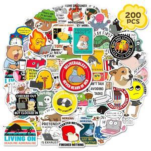 zheystep 200PCS 재미있는 미루기 스티커, 어른용 밈 노트북 물병 휴대폰 케이스 저널 헬멧용 비닐 스티커 팩 비꼬기