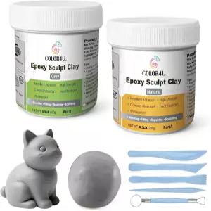 에폭시 조각 점토 2파운드 화이트 퍼티 2부 강력 접착제 및 자가 경화 모델링 복합 페이스트를 준비 충전