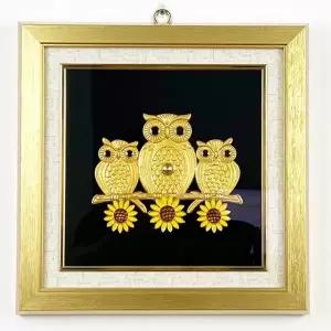 황금 주물 부엉이 인테리어 고급 액자 거실액자 (KYR-WE11491)