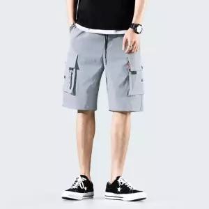 남성용 밀리터리 포켓 허리밴딩 캐주얼 카고 반바지 3색