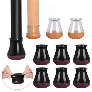 4개입 의자 다리 바닥 보호대 하드우드 실리콘 캡 커버 가구 패드 슬라이더 펠트 포함