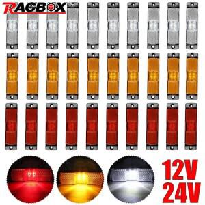 LED 정지 후미등 후방 범퍼 브레이크 반사판 램프 버스 트레일러 RV 미등용 방수 트럭 사이드 마커 표시기