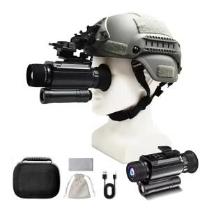 헬멧 야간 투시 단안경 장거리 적외선 8배 줌 4K 디지털 사냥 야간 투시경 망원경 전술 라이트