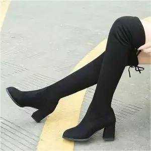 롱부츠 슬림핏 오버니하이 겨울 기모안감 여자 스웨이드