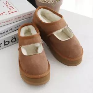 러블리 캐주얼 퍼안감 메리제인ST 어그 통굽 블로퍼로퍼 5CM JM-2016(CA)