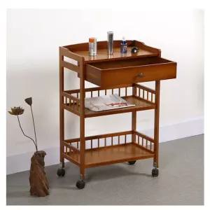 원목 트롤리 3단 와인 수납장 2단 주방 식당 이동식 고급