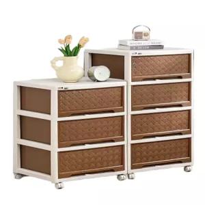 와이드 플라스틱 서랍장 안방 바퀴 조립식 틈새 라탄 서랍 옷 투명