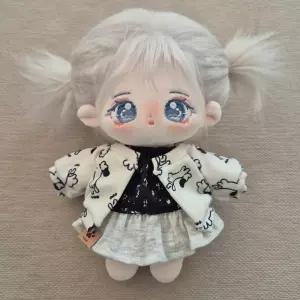 지오몽 20cm 인형 옷 도그 패턴 가디건 무속성 아이돌 솜 인형 옷 입히기