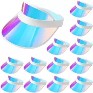 여성 남성 골프 비치 파티 야외 스포츠 활동 테니스를 위한 화려한 투명 자외선 차단 모자 12개 여름용 캡