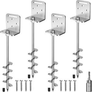 인사가 24인치 지상 앵커 나사 트램펄린 이동식 홈 스윙 세트 창고 카포트 텐트 말뚝 2인치 헬릭스