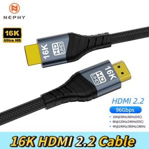 HDMI 2.2 16K 고속 96Gs 금도금 케이블 16K60Hz 8K240Hz UHD HDR 12비트 노트북 TV PS5 호환 1m 3m 5m