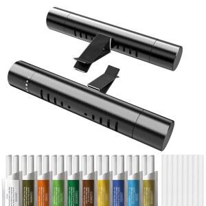 카 에어 프레시너, 로이아로마 카 통풍구 클립 세트 10봉지 다양한 향의 오일 스틱(각 2개 스틱) 및 여성용 무향 리필 스틱 8개 남성용 자동차 향수 장식용