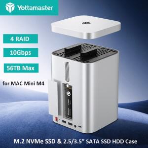 요타마스터 2베이 RAID 2.5/3.5인치 HD 인클로저 10Gbps M.2 NVMe SSD 케이스 도킹 스테이션 USB 허브 (맥