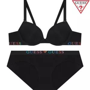 [게스언더웨어]면모달 컬러로고 캐주얼 브라팬티세트 BK (GDWBRA11)