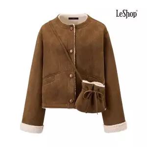 [르샵]양털 시어링 배색 가방 세트 무스탕 자켓 (DP4JK021A) 173355