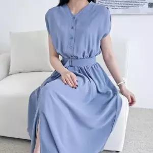 오 여자 기본 롱 나시 원피스 데이트 여름 데 WFLMUVJ