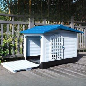 실외개집 야외 대형견 진돗개집 판넬 조립식 파란색 머니 정문만 도어 방수 중형 베이직