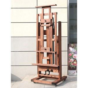 이젤 가용 스탠드 미술 로그 대형이젤 작업대 평평 월넛 학원 바퀴 우드 거치대