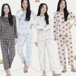 여성 잠옷 곰돌이 울트라 상하세트 극세사 체크 기모 겨울 파자마 실내복 홈웨어