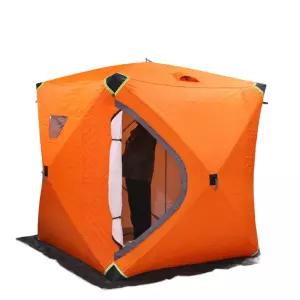 오렌지 겨울 원터치 야외 사우나 낚시텐트 빙어
