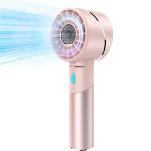 휴대용 선풍기, 미니 소형 - 터보 개인용 여행, 16시간 선풍기 실외용 사무실, 가정, 캠핑, 근무, 타입-C USB 손 최대 선풍기를 4개의 갖춘 분홍색 고속 충전식,