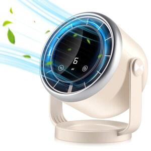 배터리 작동식 책상 선풍기, 조용한 디지털 디스플레이 휴대용 360 회전식, 전실 공기 순환기 6단 속도의 USB 침실, 주방, 가정, 실외용 소형 여행용 캠핑 테이블 선풍기