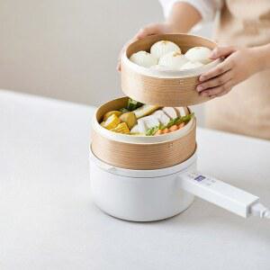 전기냄비 세라믹 가정용 1인용 고성능 1 5L 샤브샤브 스마트 튀김 조리 화이트 라면냄비