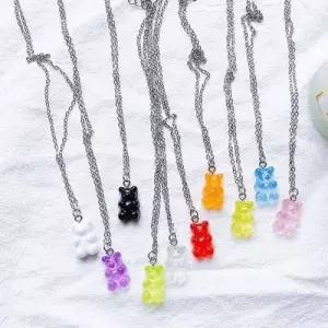 곰돌이 목걸이 태연 하리보 젤리 크리스탈 비즈 우정 WF479E2